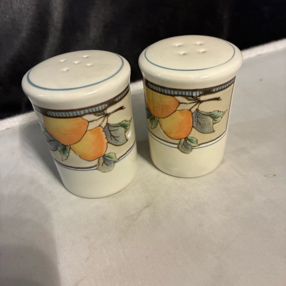 Fruit Pattern Salt and Pepper Shakers Mikasa